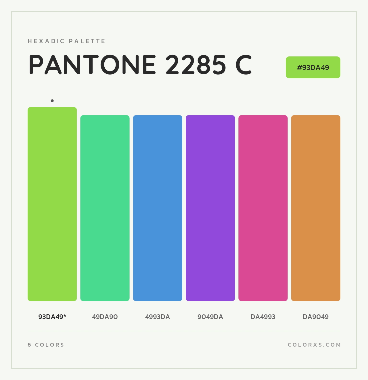 PANTONE 2285 C - Hexadic Color Palette