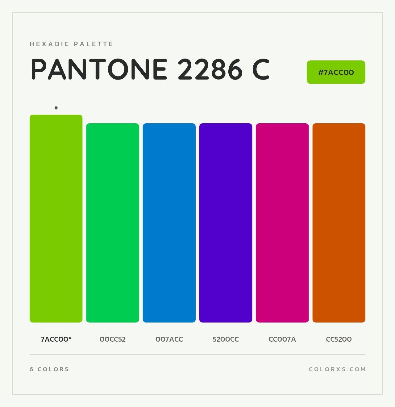PANTONE 2286 C - Hexadic Color Palette