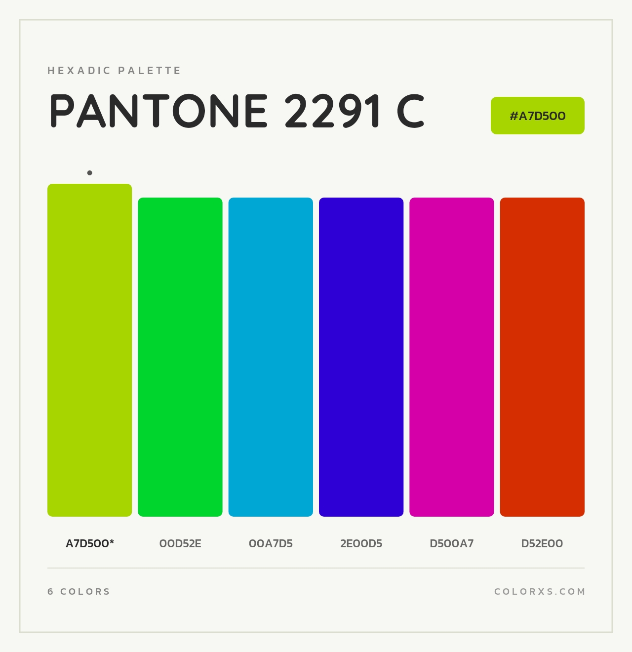 PANTONE 2291 C - Hexadic Color Palette