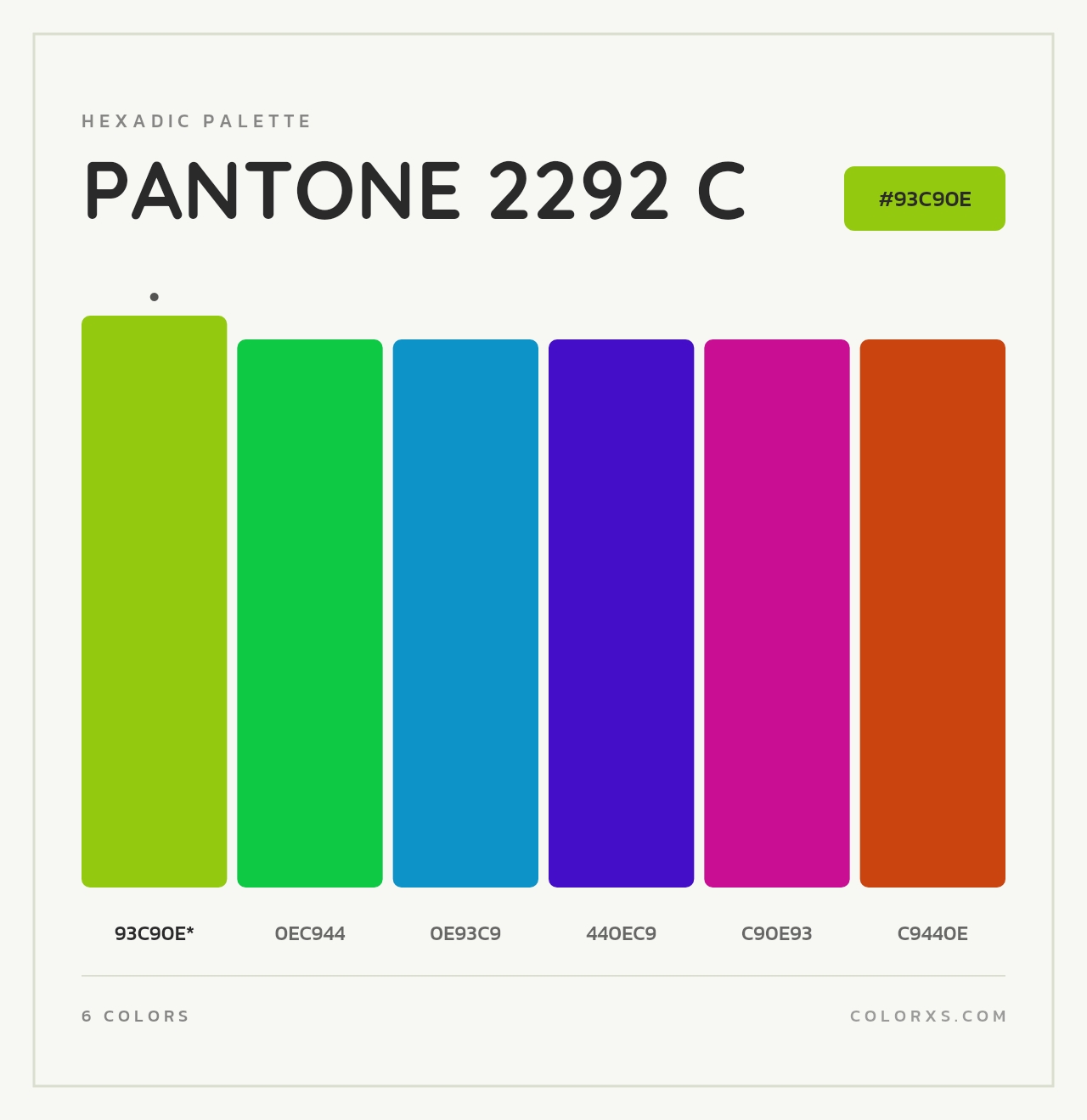 PANTONE 2292 C - Hexadic Color Palette