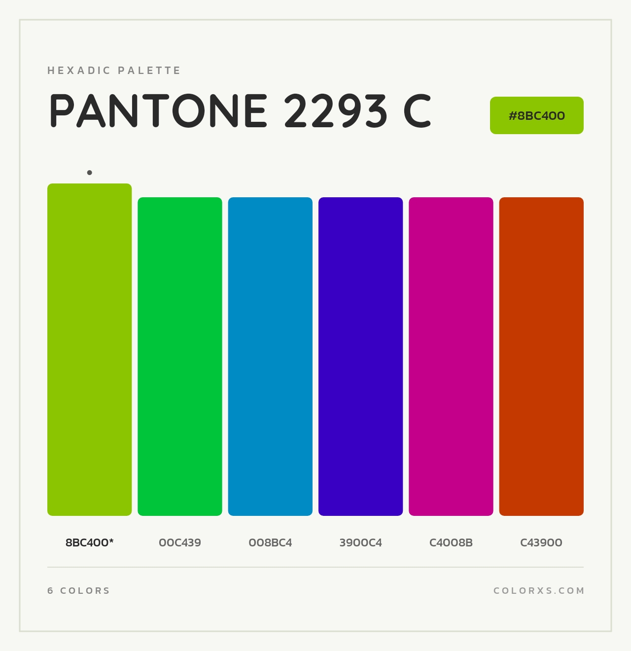 PANTONE 2293 C - Hexadic Color Palette