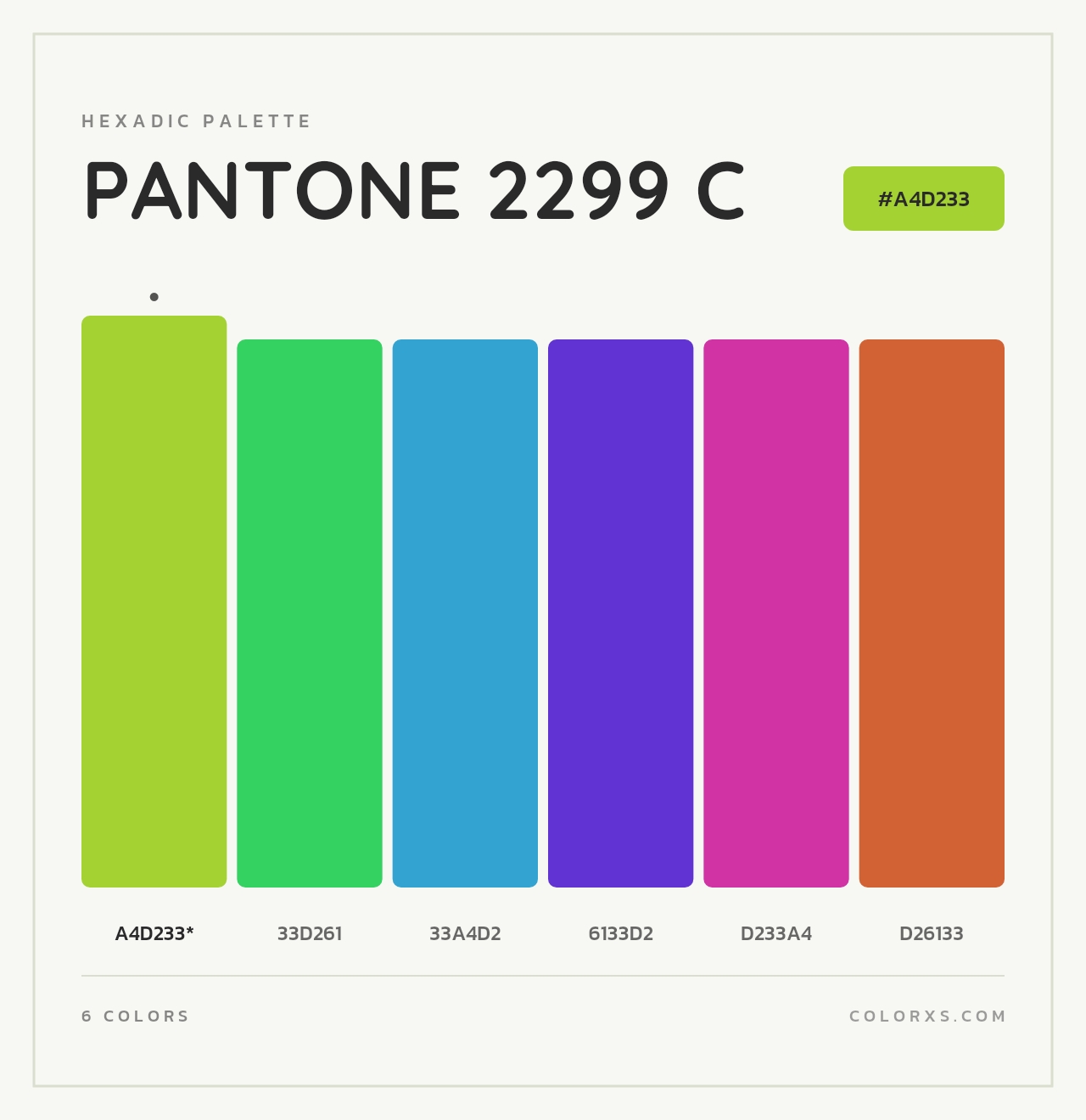 PANTONE 2299 C - Hexadic Color Palette