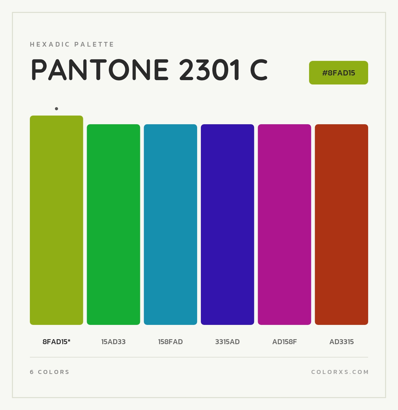 PANTONE 2301 C - Hexadic Color Palette