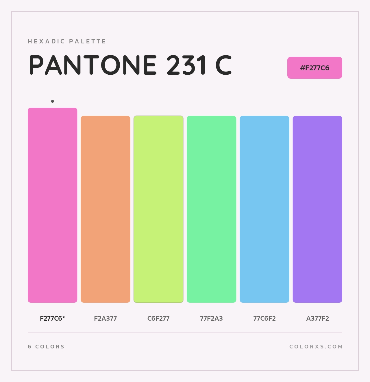 PANTONE 231 C - Hexadic Color Palette