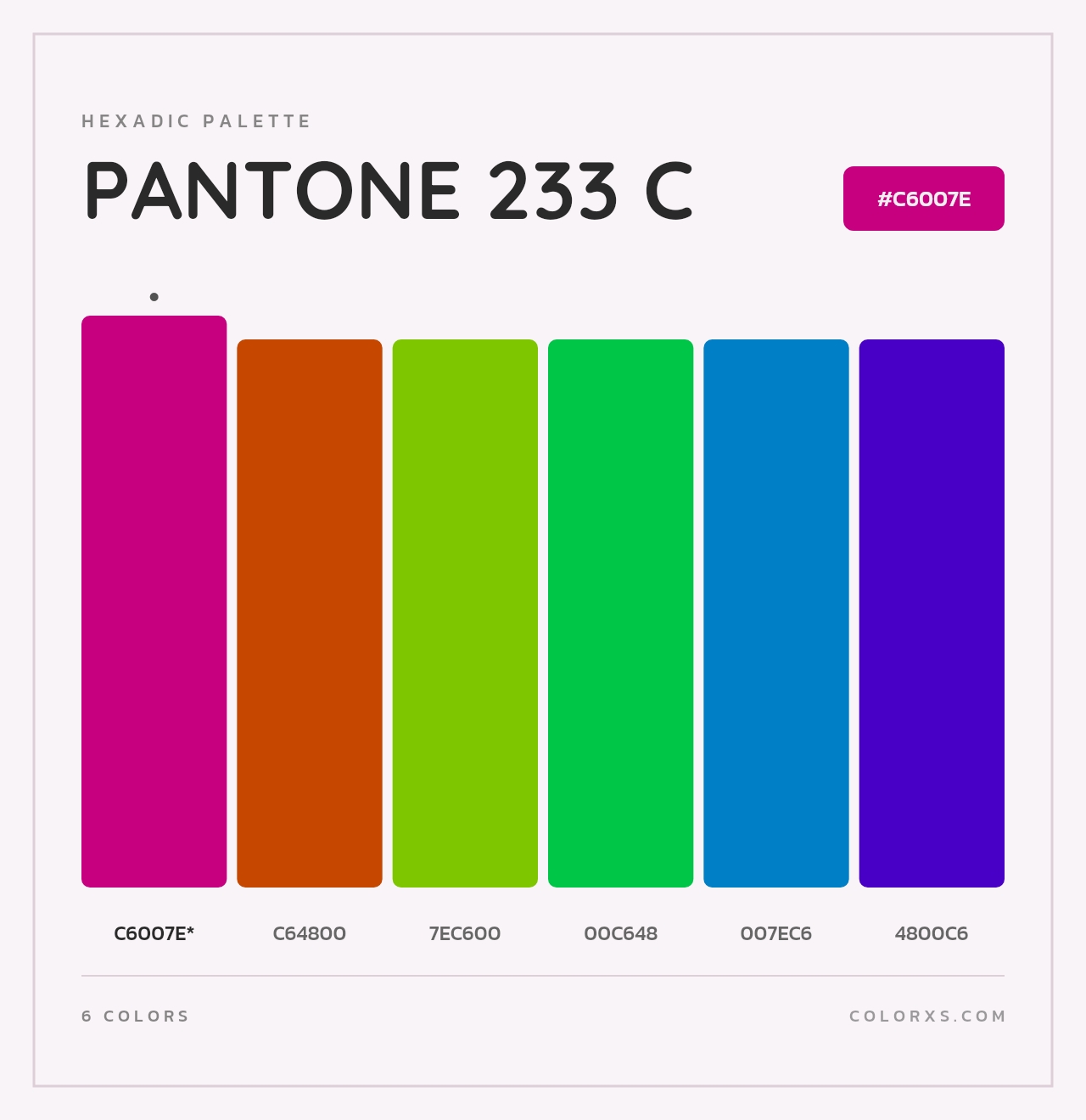 PANTONE 233 C - Hexadic Color Palette