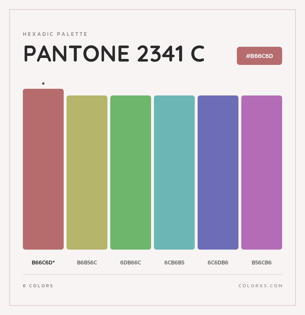 PANTONE 2341 C - Hexadic Color Palette