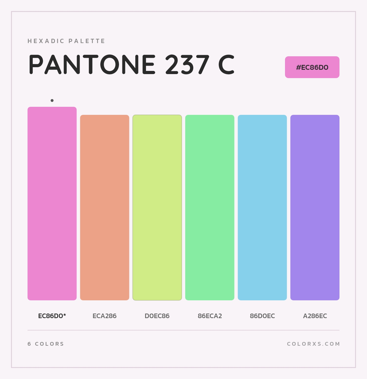 PANTONE 237 C - Hexadic Color Palette