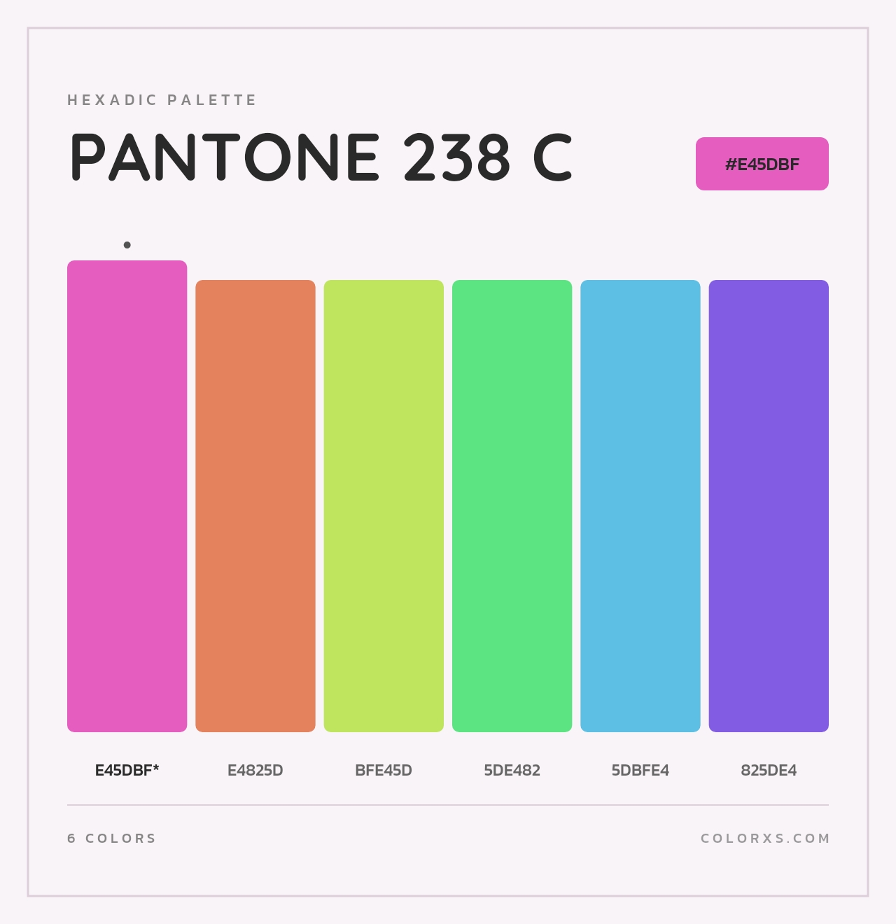 PANTONE 238 C - Hexadic Color Palette