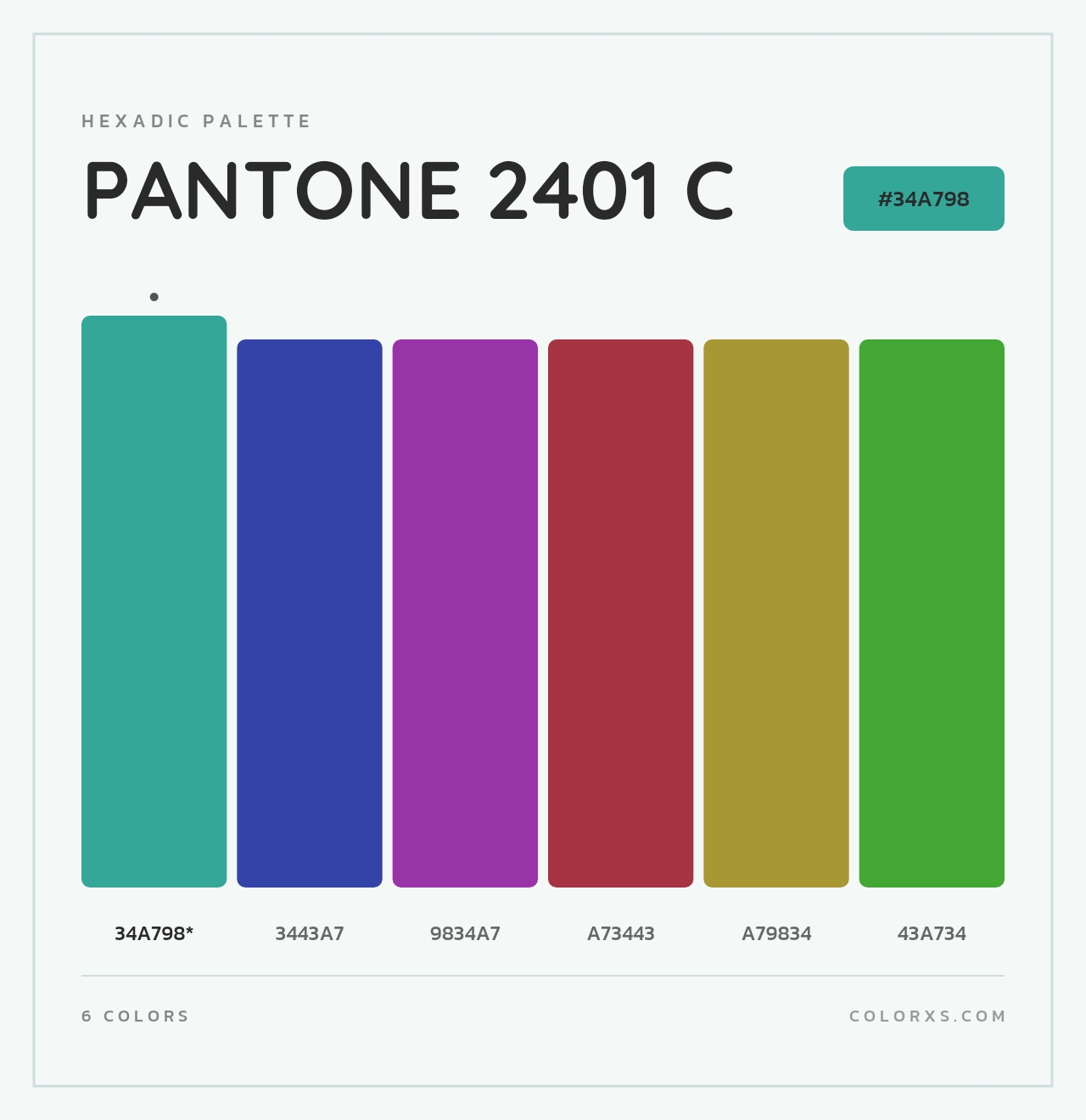 PANTONE 2401 C - Hexadic Color Palette