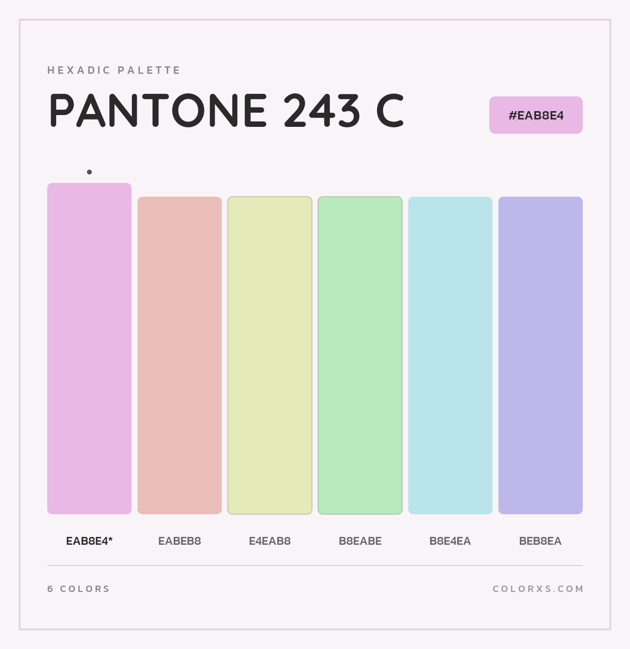 PANTONE 243 C - Hexadic Color Palette