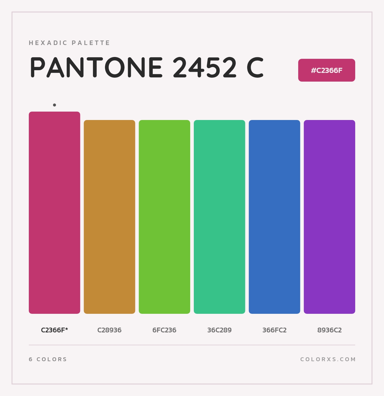 PANTONE 2452 C - Hexadic Color Palette