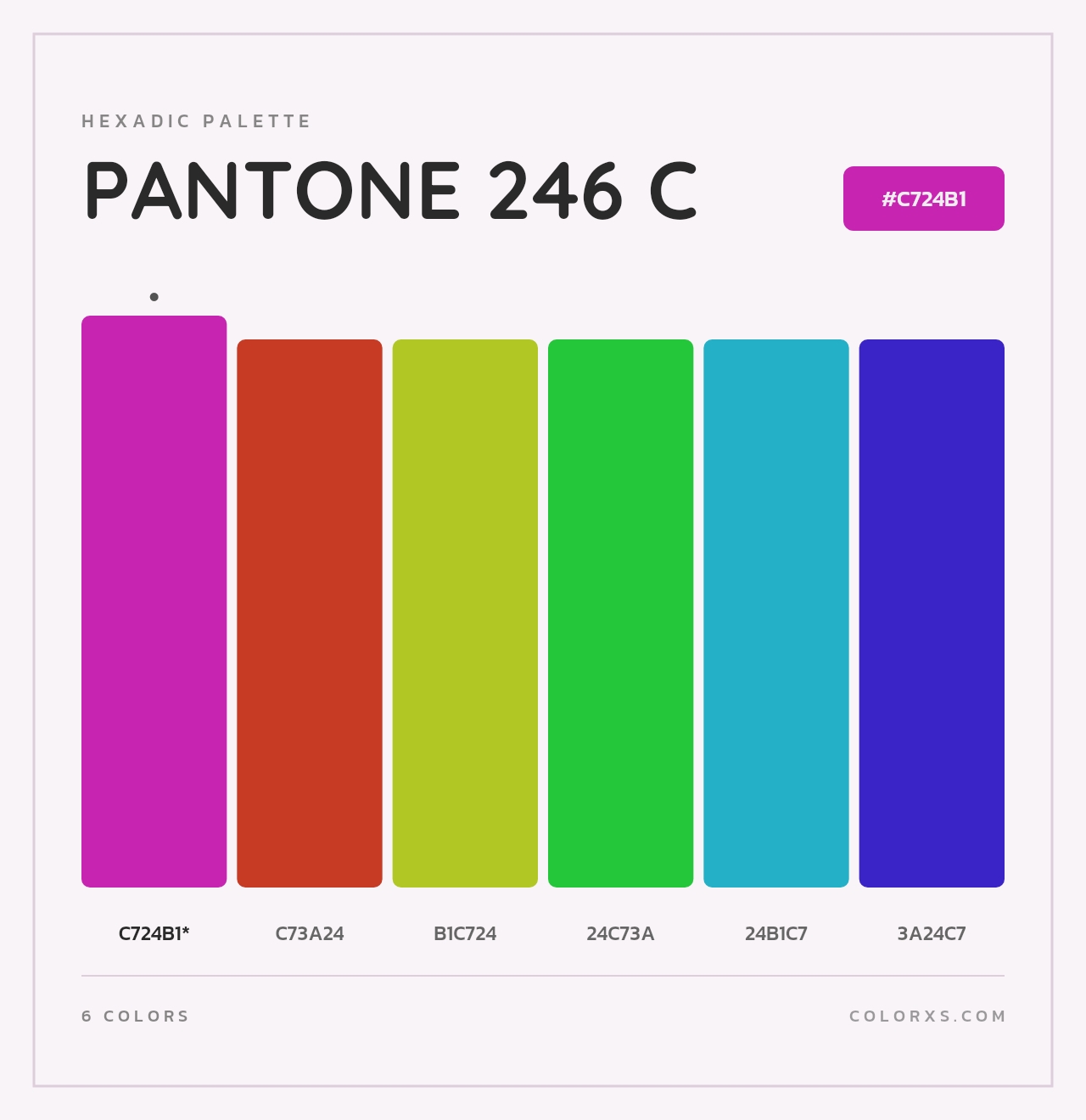 PANTONE 246 C - Hexadic Color Palette