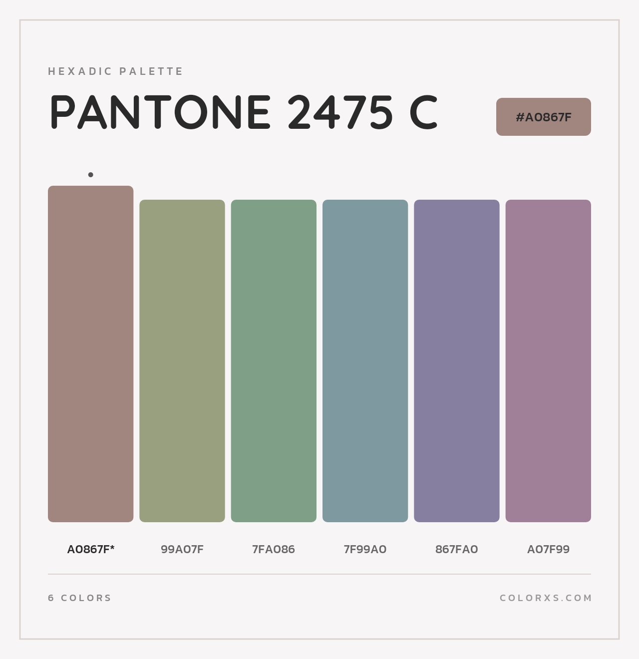 PANTONE 2475 C - Hexadic Color Palette