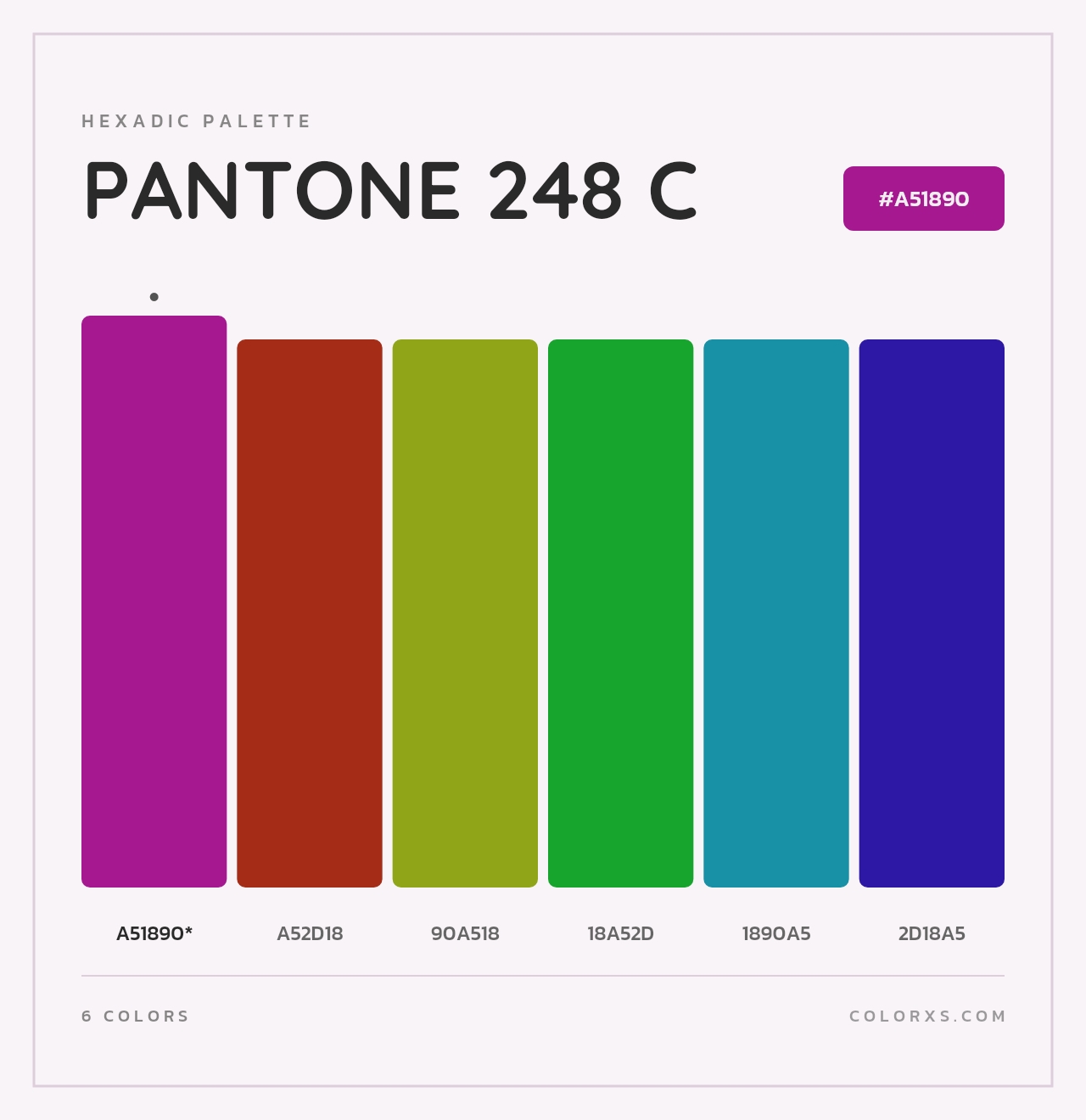 PANTONE 248 C - Hexadic Color Palette
