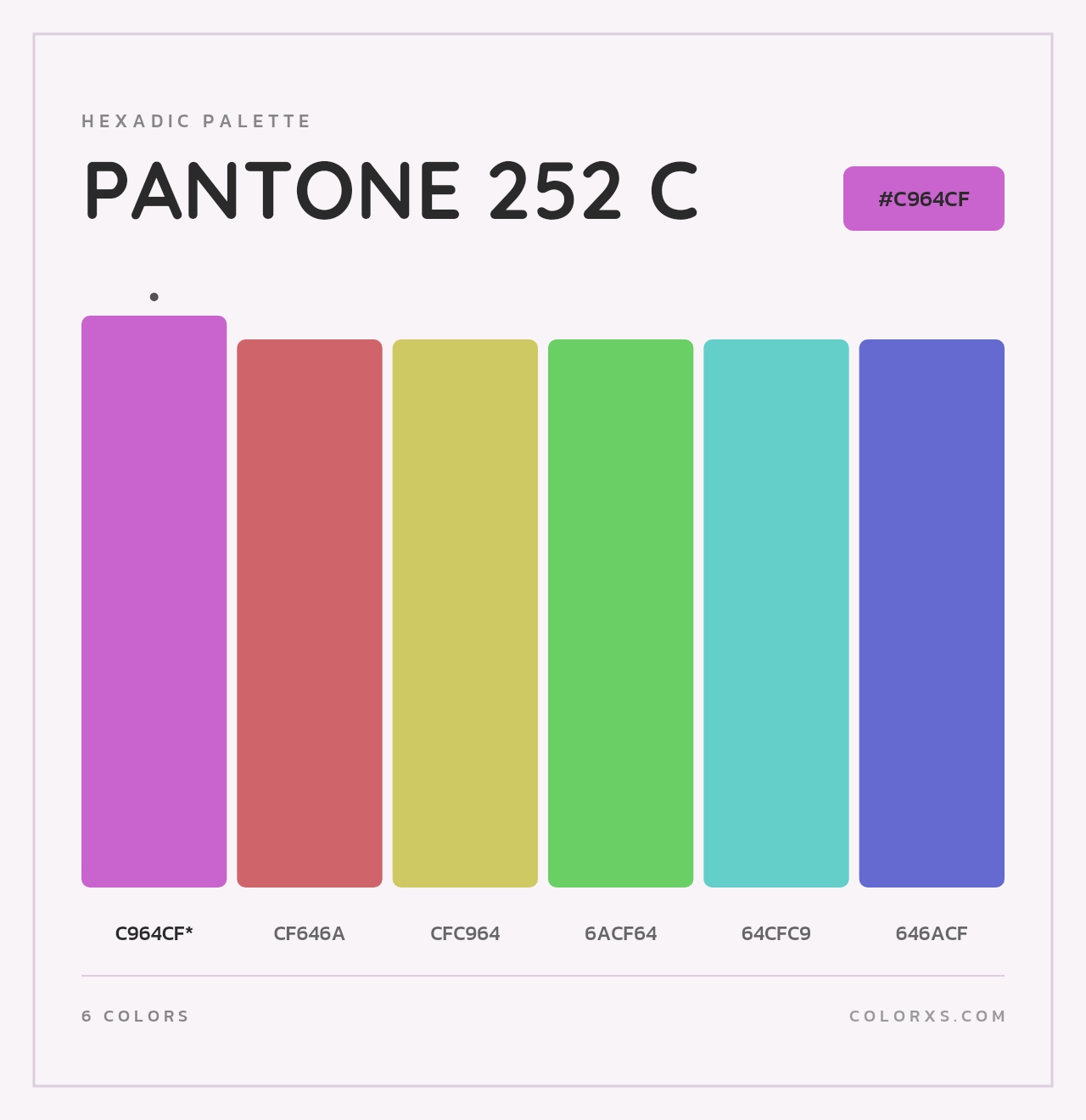 PANTONE 252 C - Hexadic Color Palette