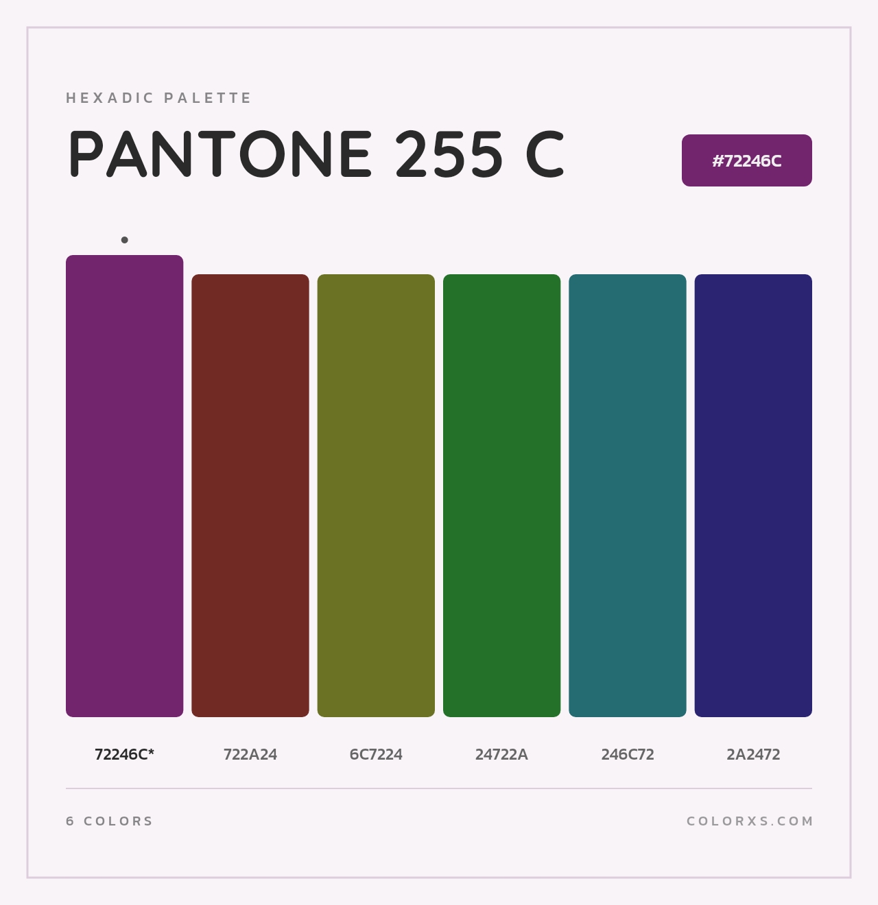 PANTONE 255 C - Hexadic Color Palette