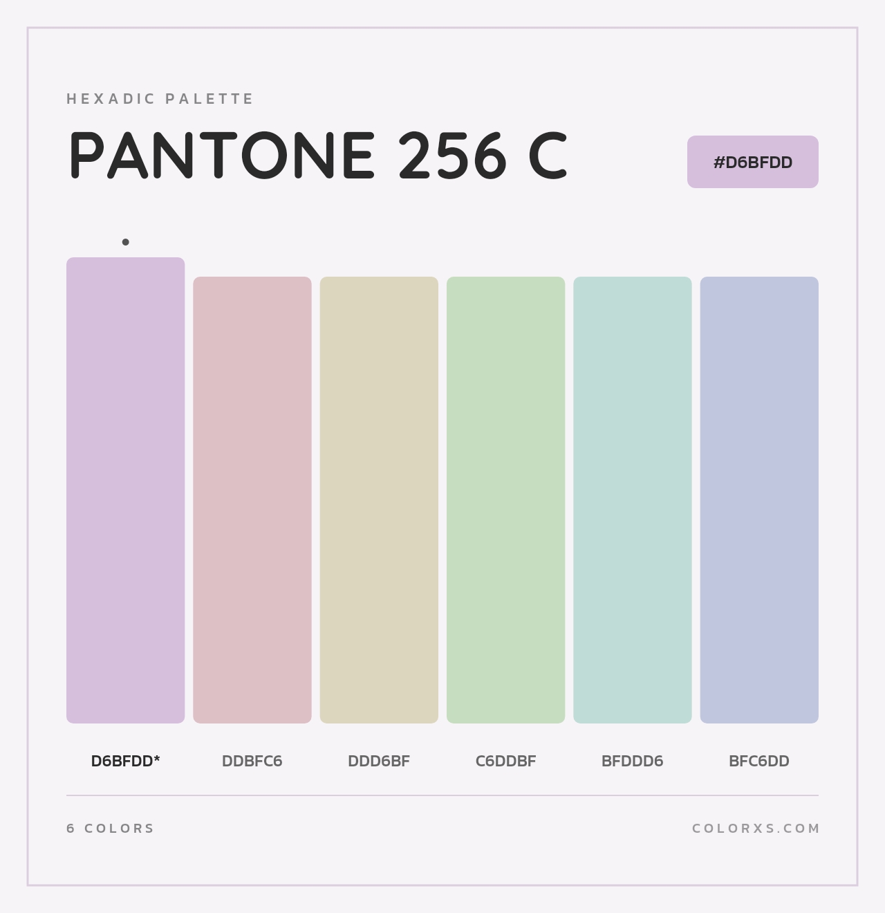 PANTONE 256 C - Hexadic Color Palette