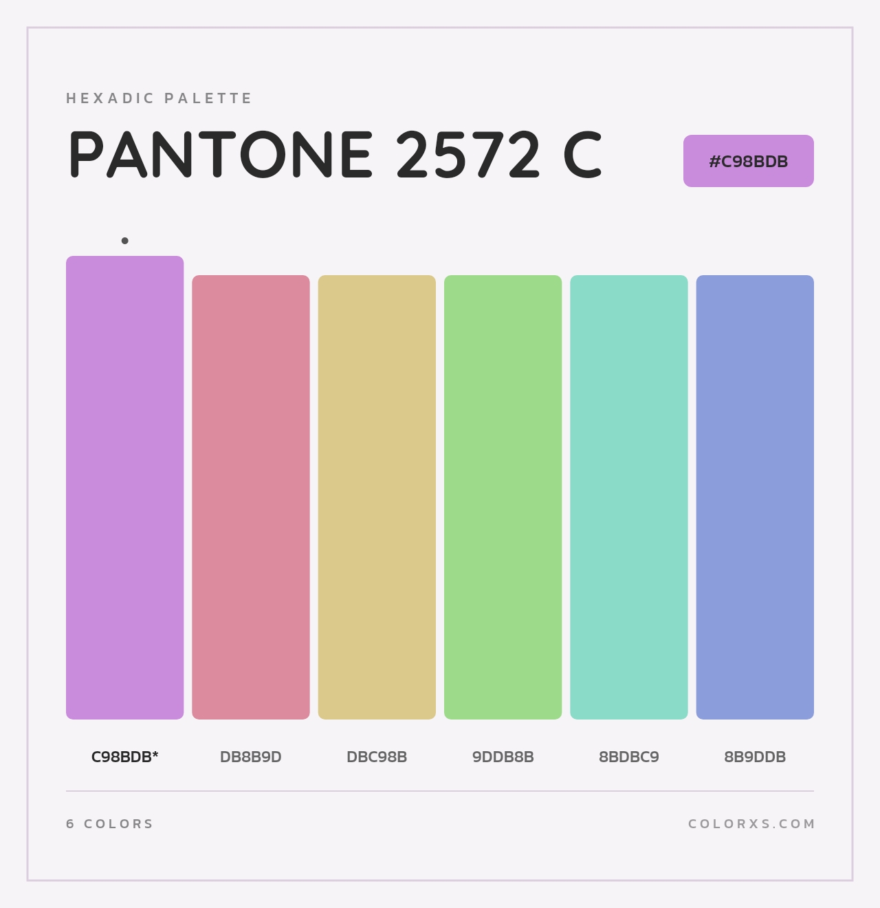 PANTONE 2572 C - Hexadic Color Palette