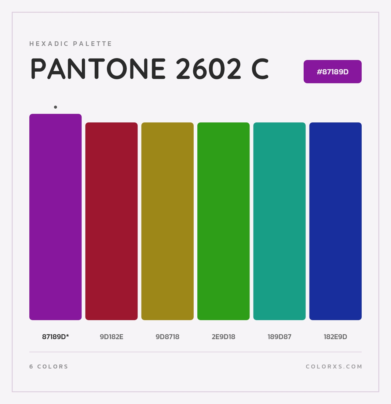 PANTONE 2602 C - Hexadic Color Palette