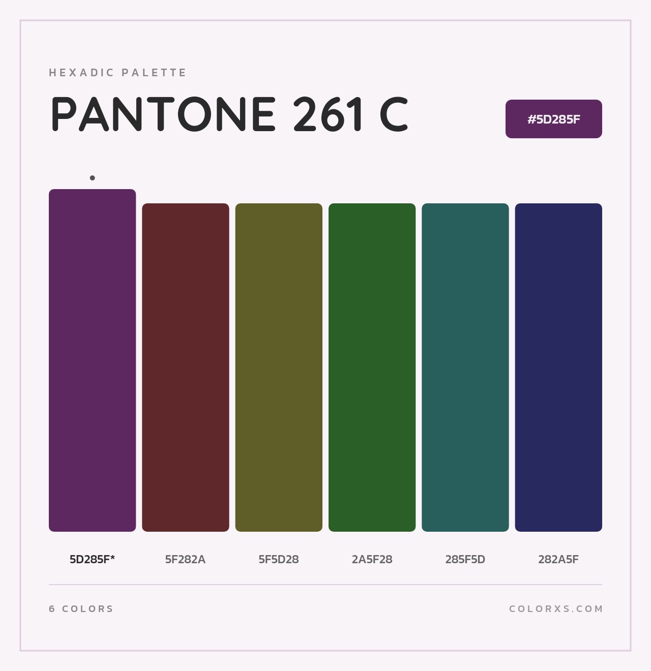 PANTONE 261 C - Hexadic Color Palette