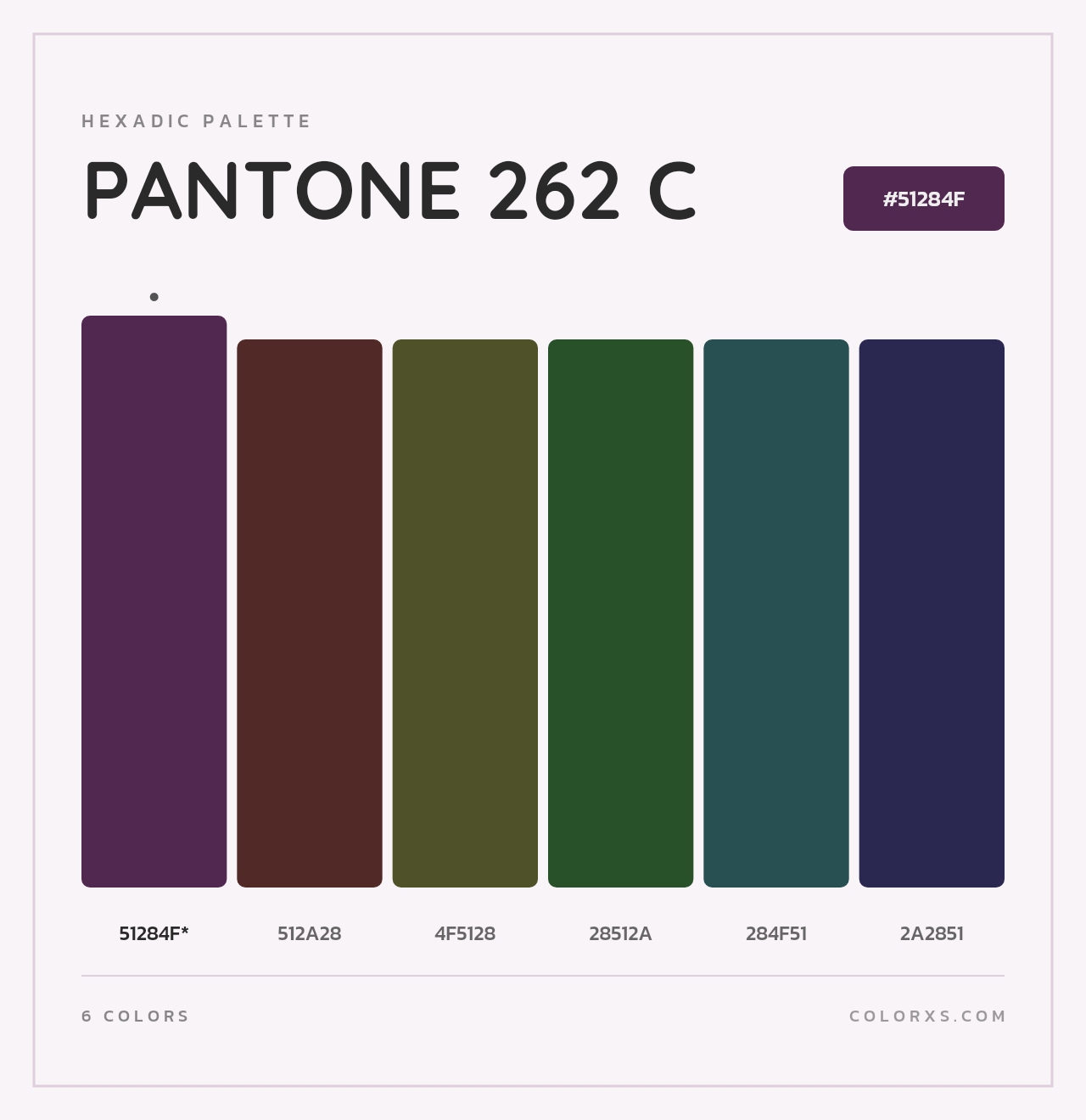 PANTONE 262 C - Hexadic Color Palette