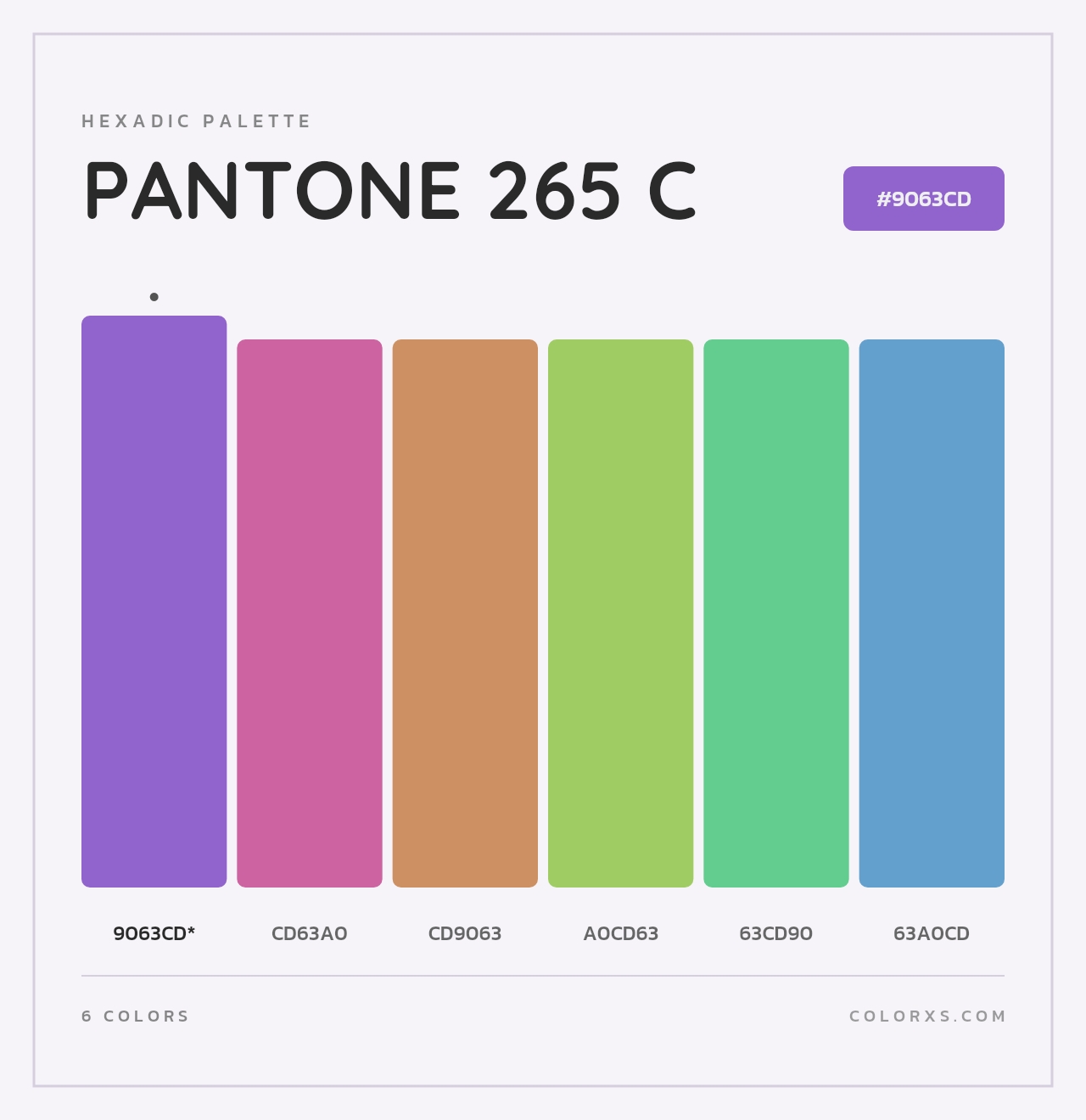 PANTONE 265 C - Hexadic Color Palette