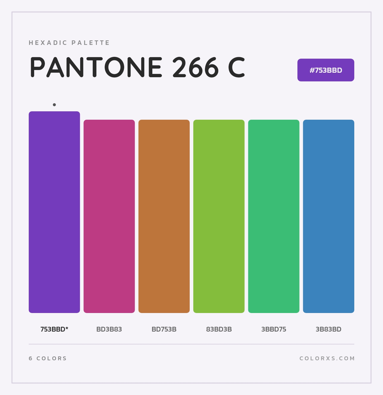 PANTONE 266 C - Hexadic Color Palette