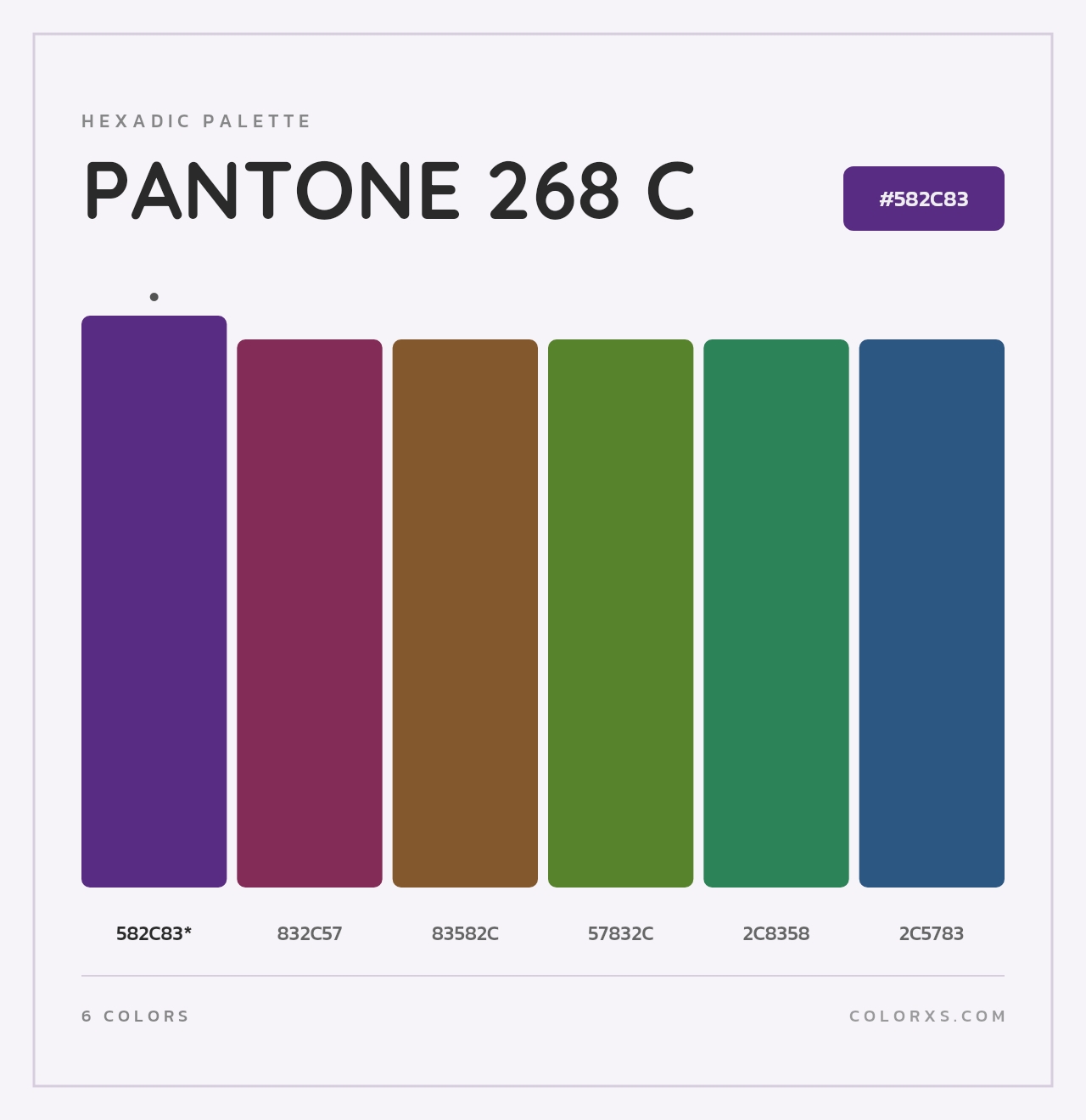 PANTONE 268 C - Hexadic Color Palette