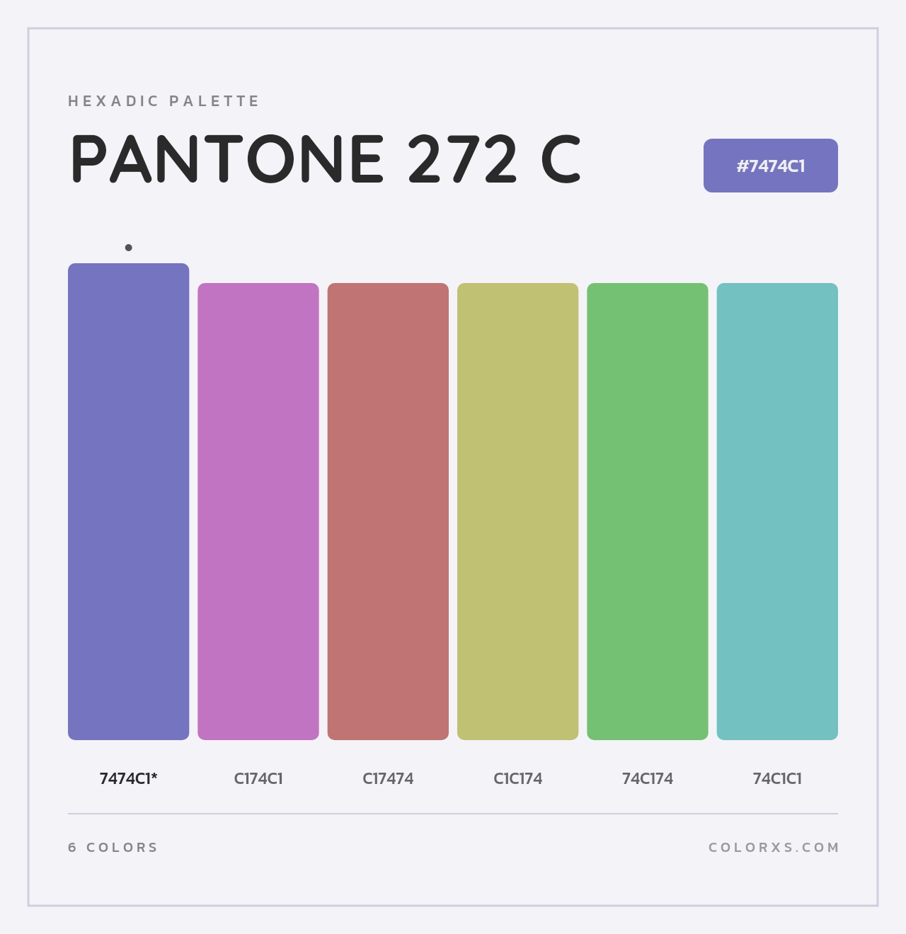 PANTONE 272 C - Hexadic Color Palette