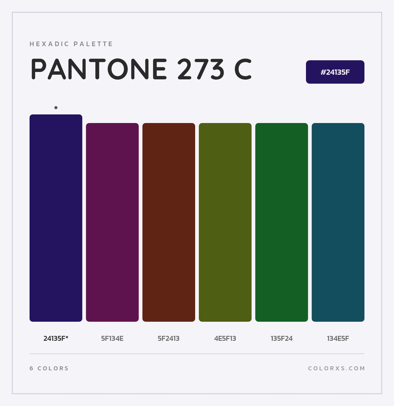 PANTONE 273 C - Hexadic Color Palette