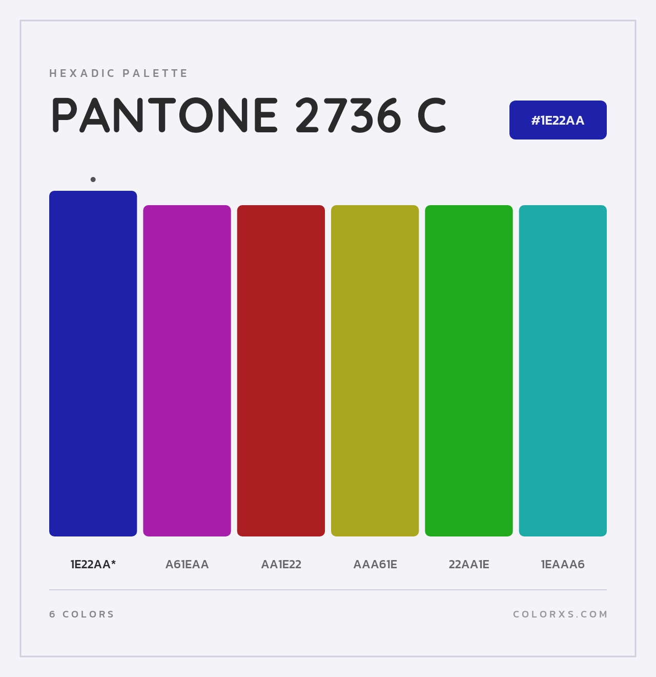PANTONE 2736 C - Hexadic Color Palette