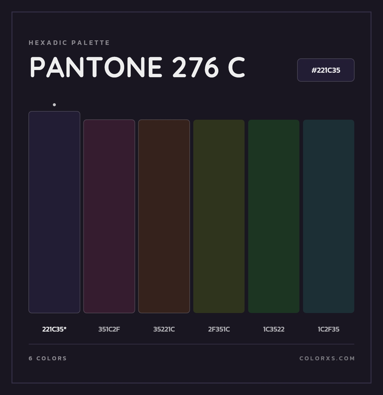 PANTONE 276 C - Hexadic Color Palette