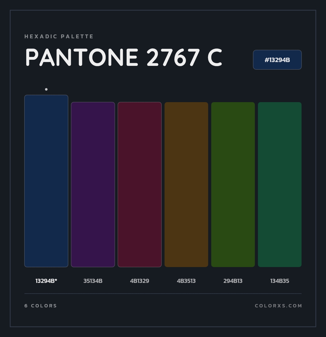 PANTONE 2767 C - Hexadic Color Palette