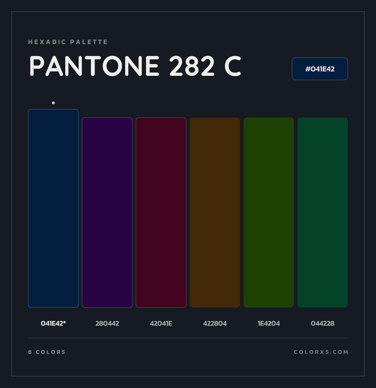 PANTONE 282 C - Hexadic Color Palette