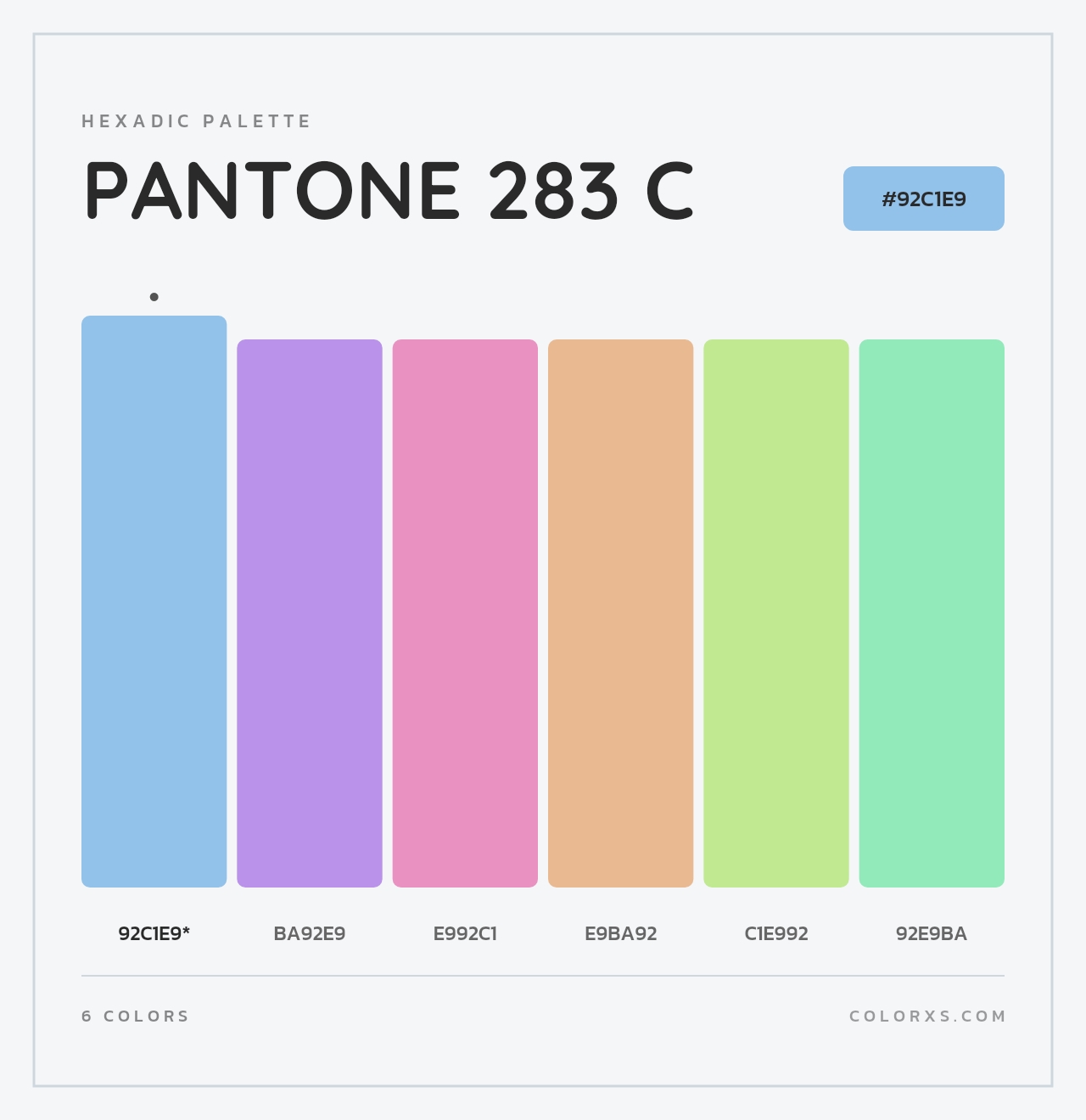 PANTONE 283 C - Hexadic Color Palette