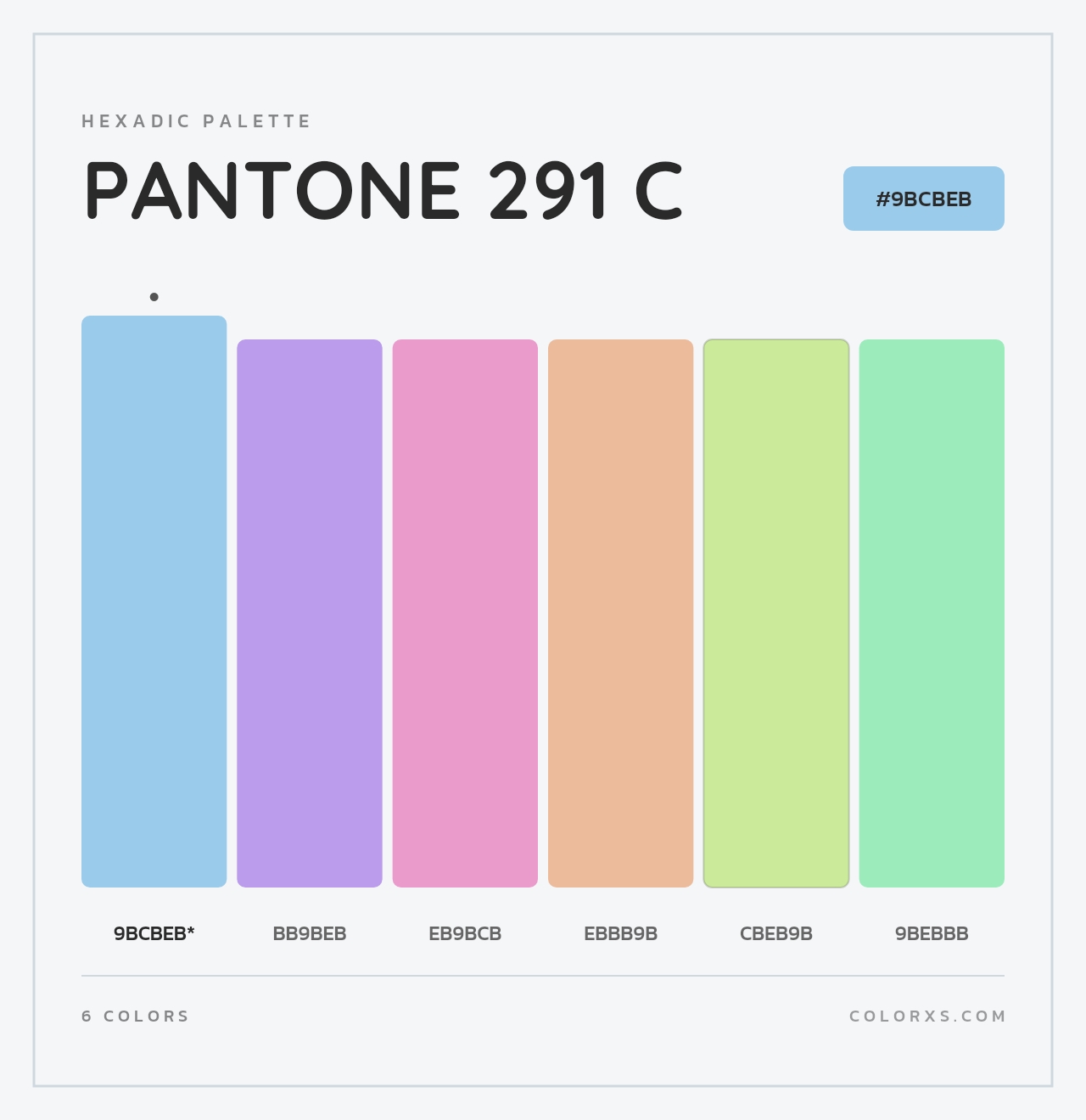 PANTONE 291 C - Hexadic Color Palette