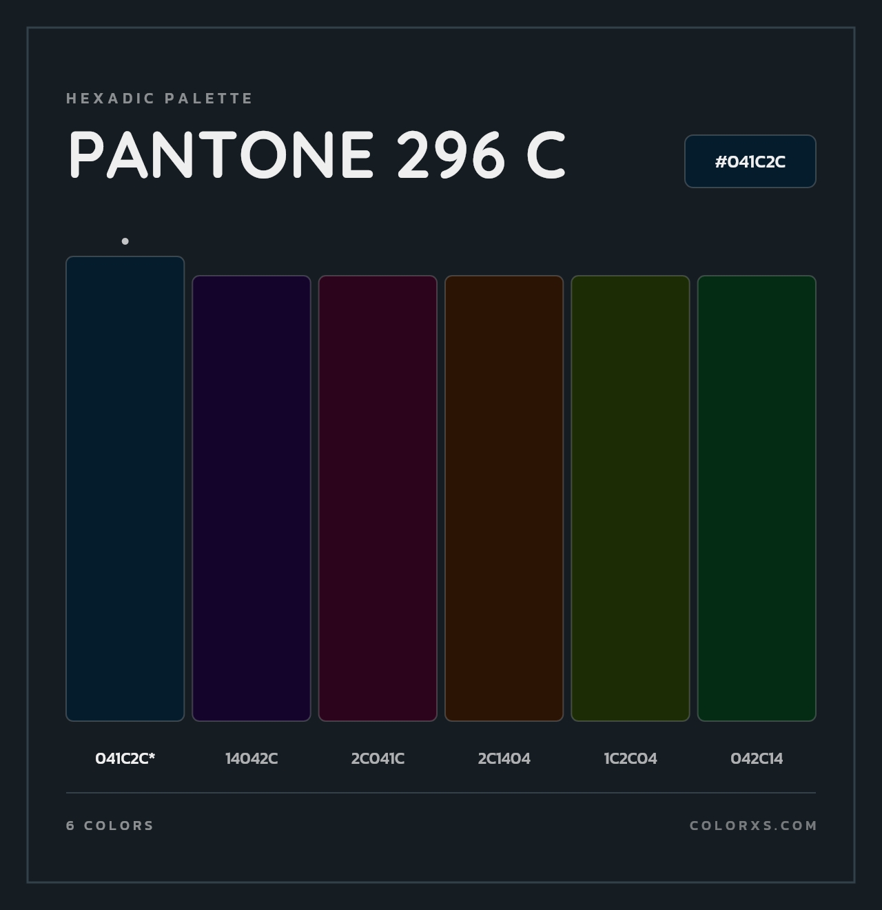 PANTONE 296 C - Hexadic Color Palette