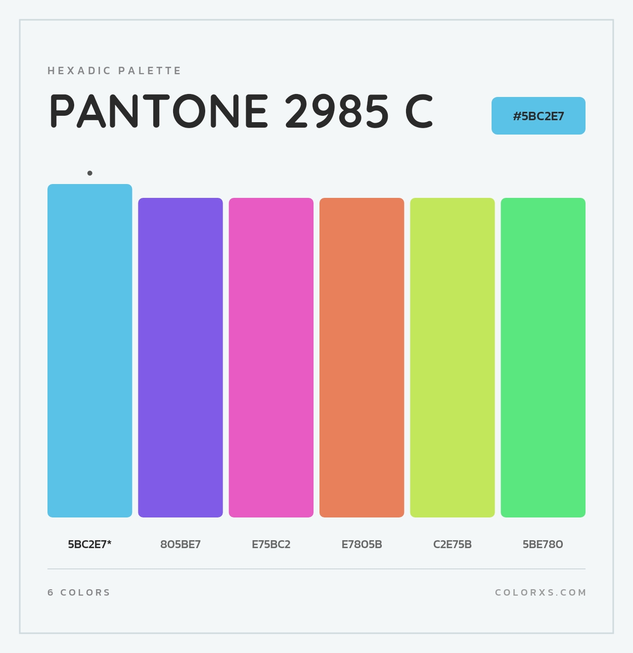 PANTONE 2985 C - Hexadic Color Palette