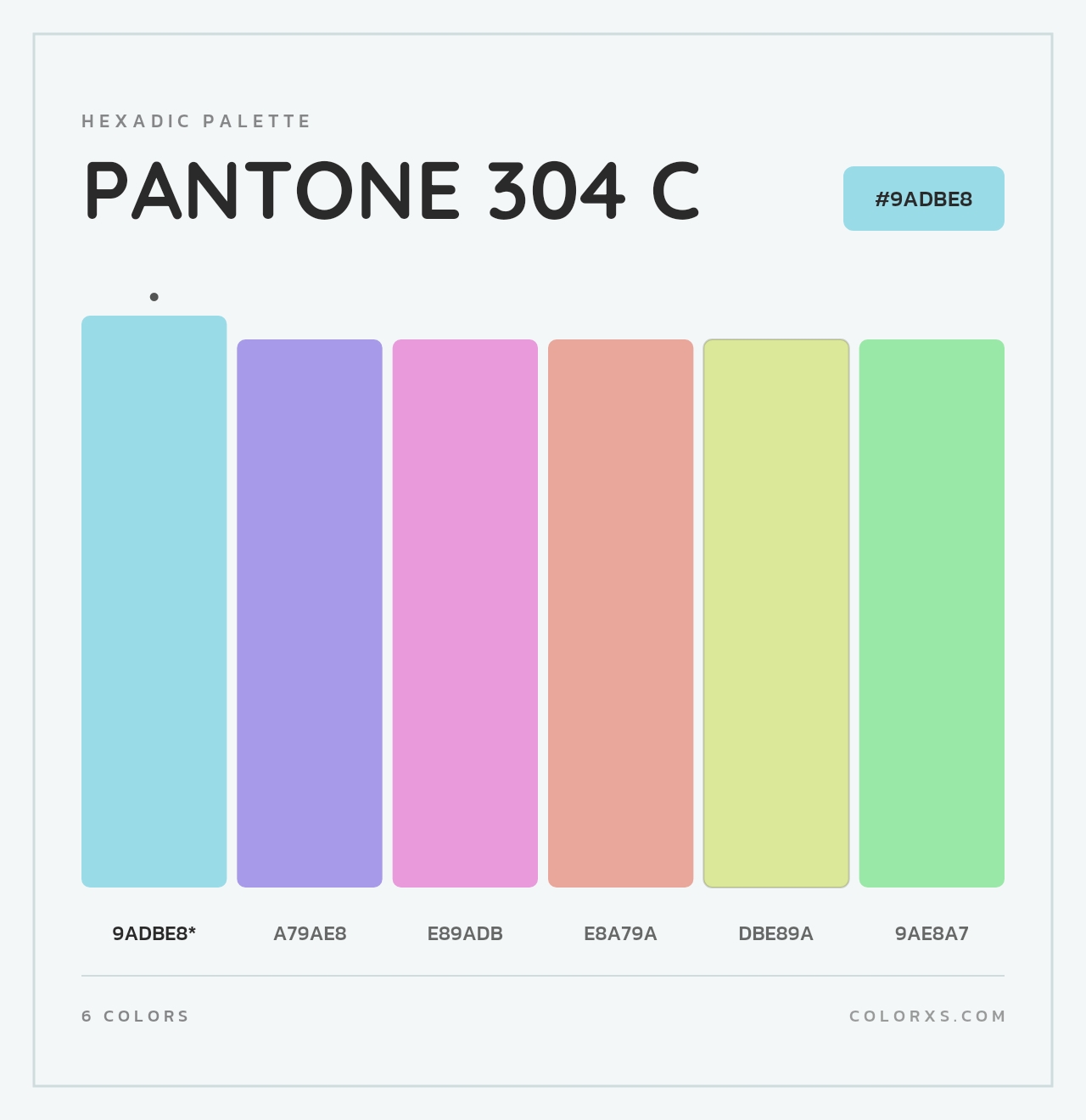 PANTONE 304 C - Hexadic Color Palette