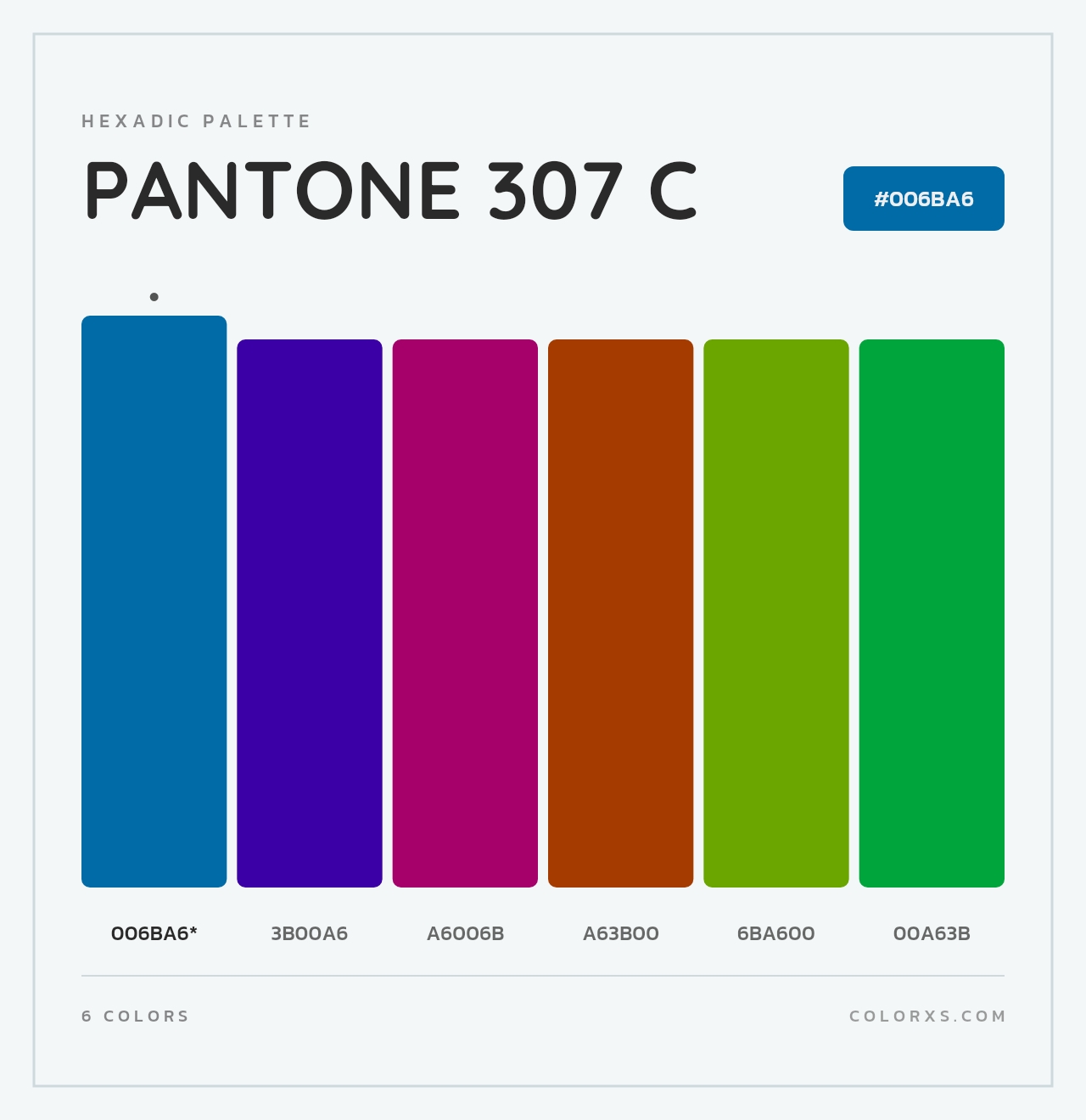 PANTONE 307 C - Hexadic Color Palette