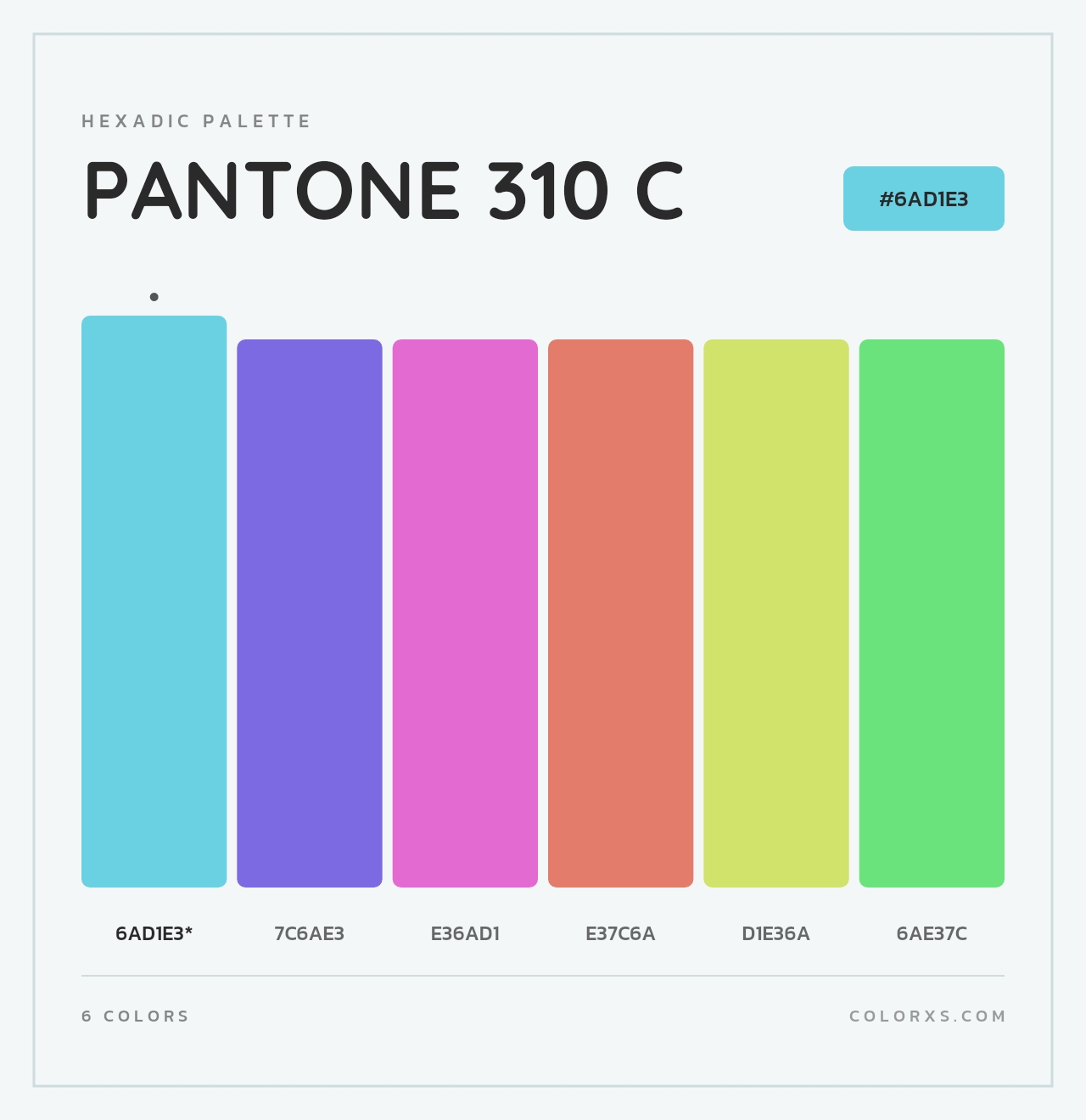 PANTONE 310 C - Hexadic Color Palette