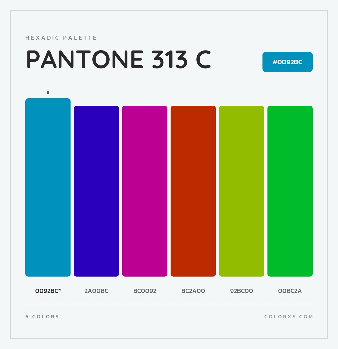PANTONE 313 C - Hexadic Color Palette