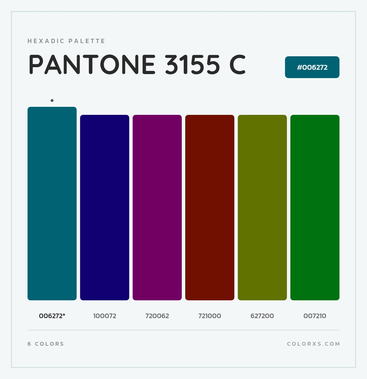 PANTONE 3155 C - Hexadic Color Palette