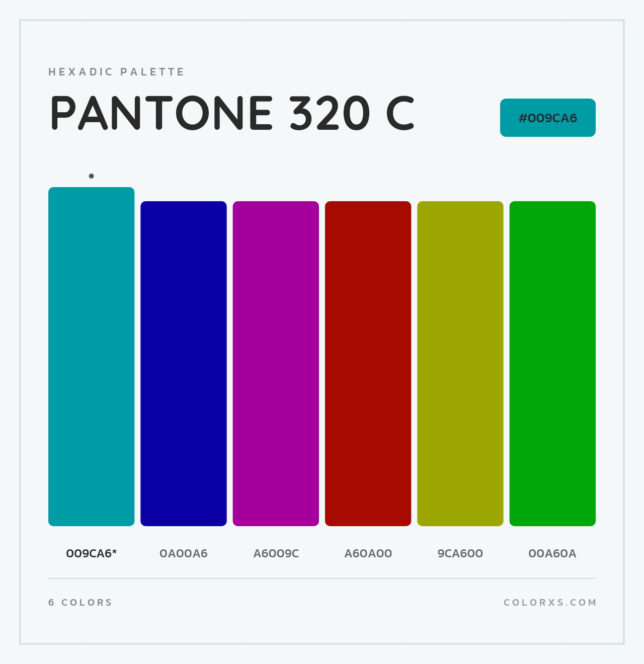PANTONE 320 C - Hexadic Color Palette
