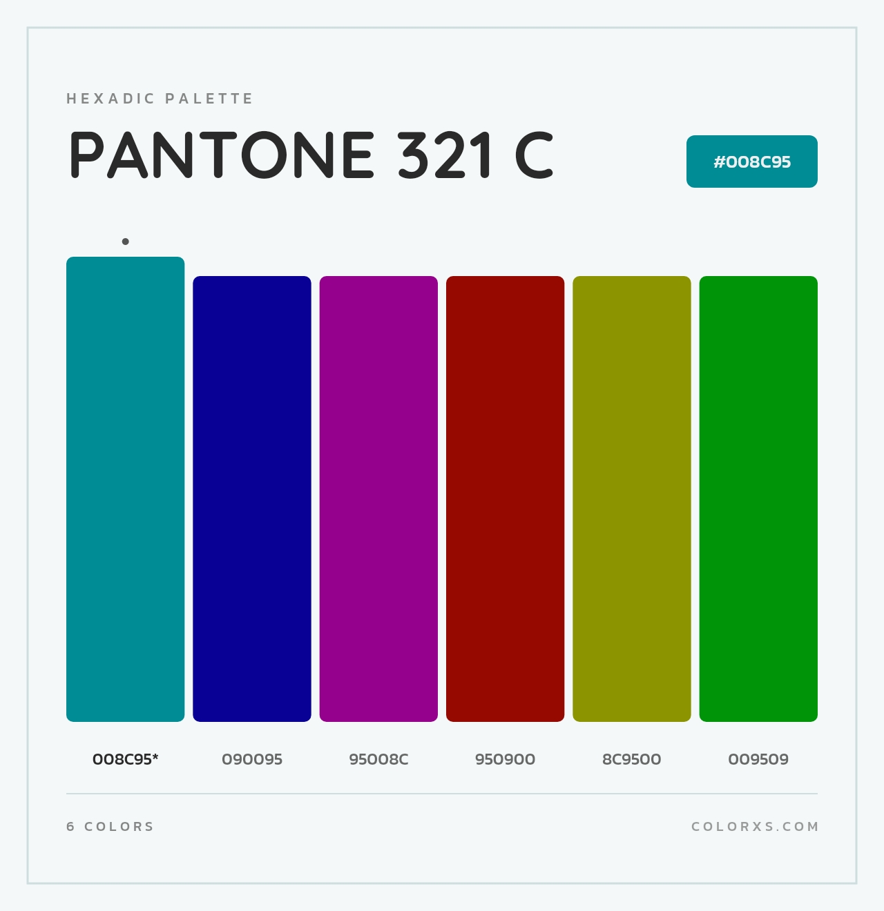 PANTONE 321 C - Hexadic Color Palette