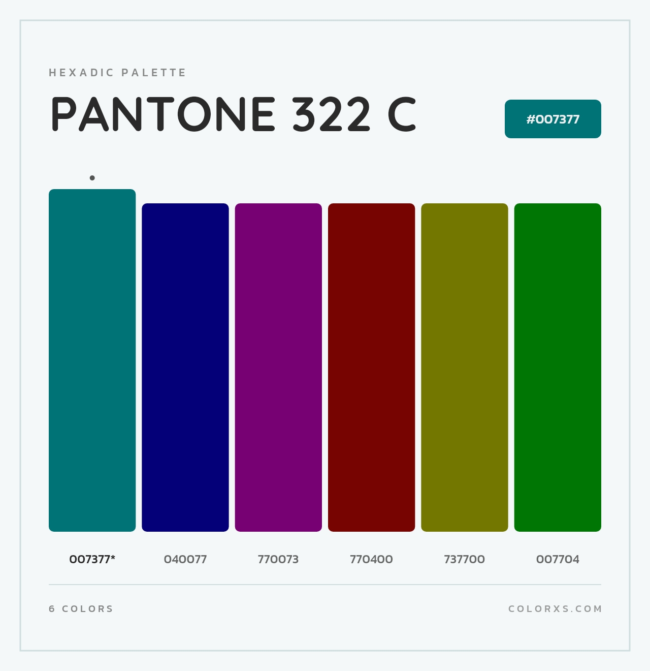 PANTONE 322 C - Hexadic Color Palette