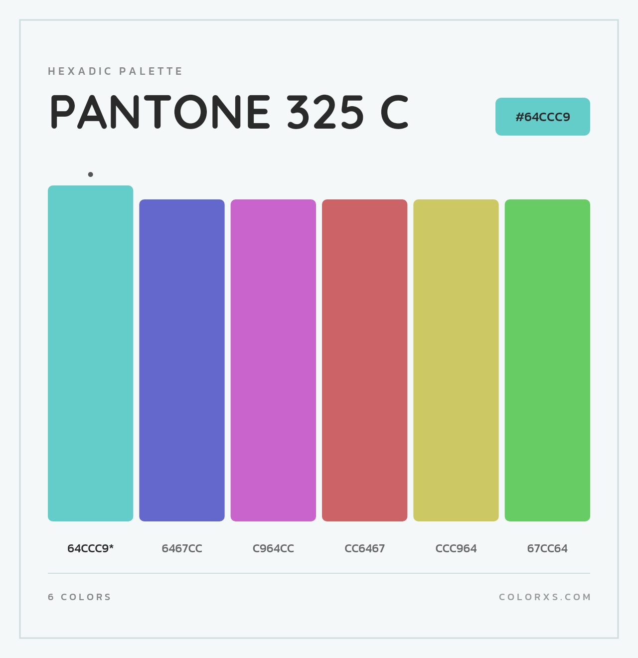 PANTONE 325 C - Hexadic Color Palette