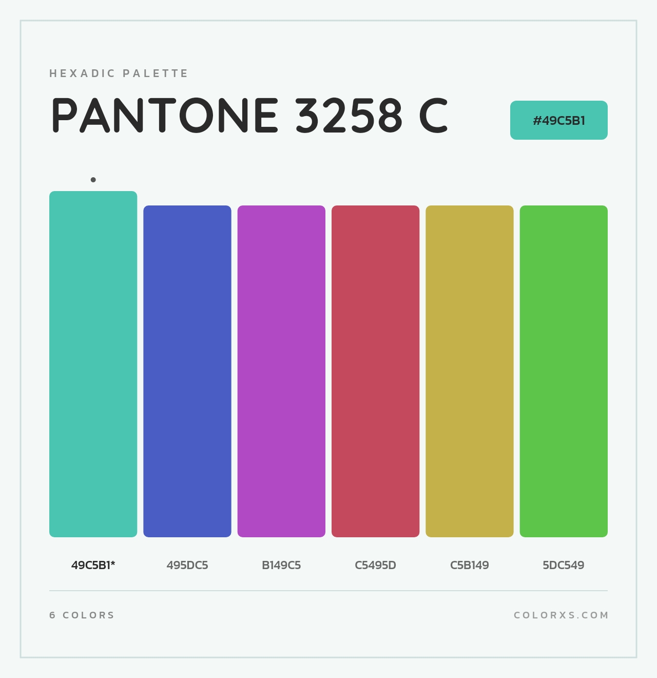 PANTONE 3258 C - Hexadic Color Palette