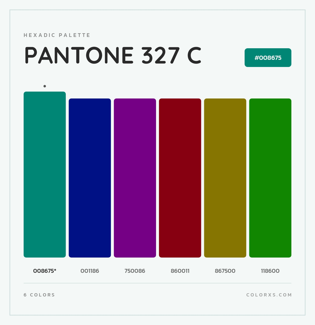 PANTONE 327 C - Hexadic Color Palette