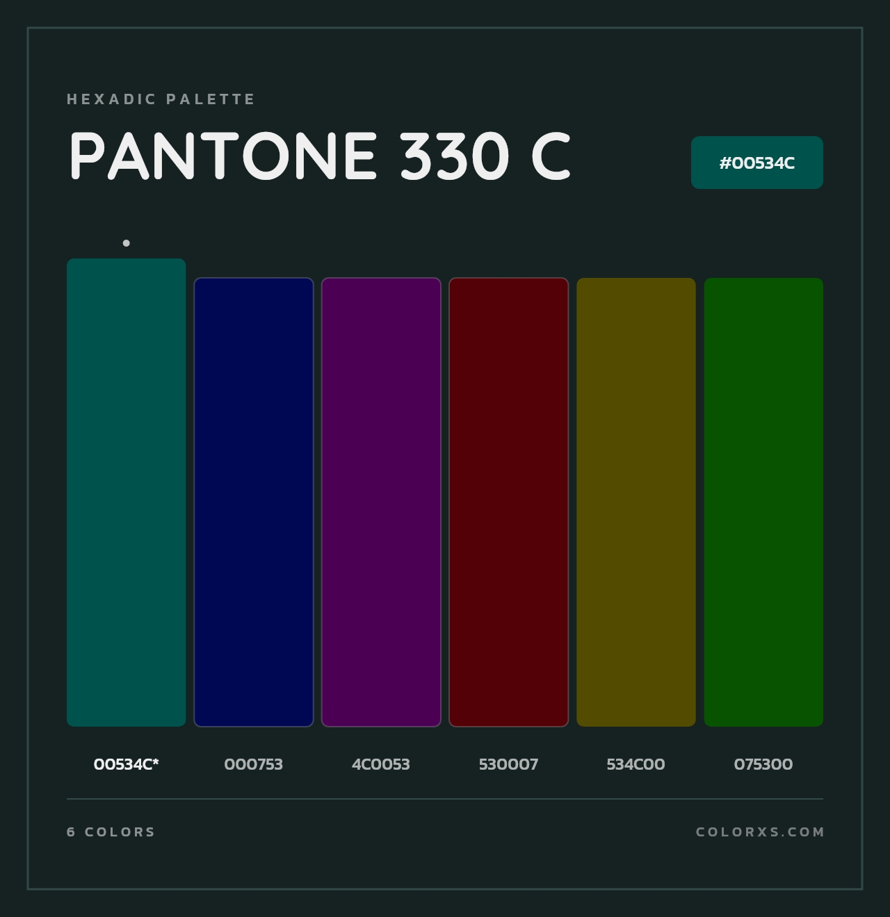 PANTONE 330 C - Hexadic Color Palette